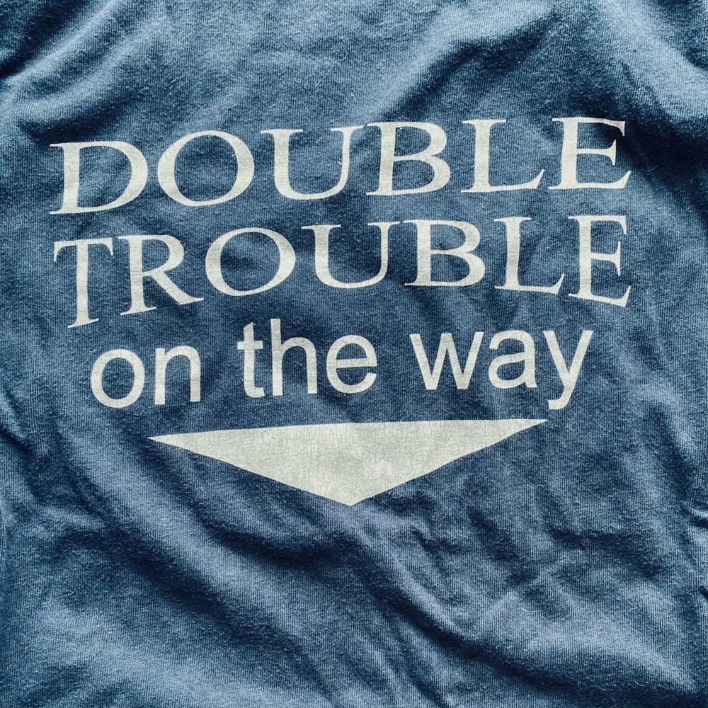 Twin announcement maternity shirt